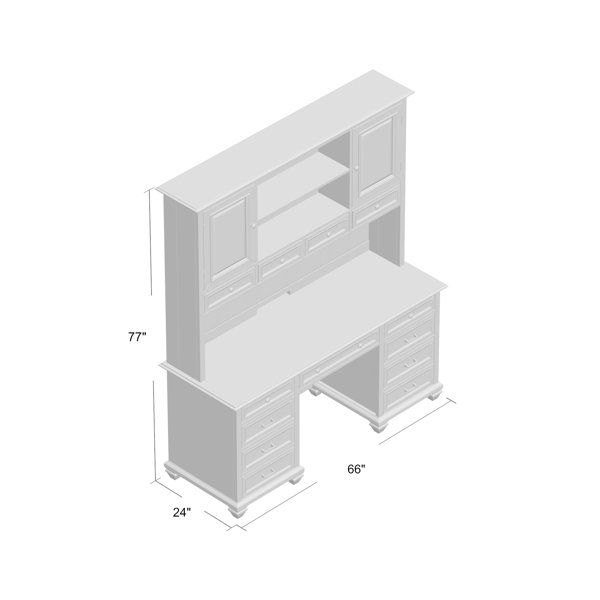 Greyleigh Altenburg Solid Wood Credenza Desk with Hutch & Reviews Wayfair